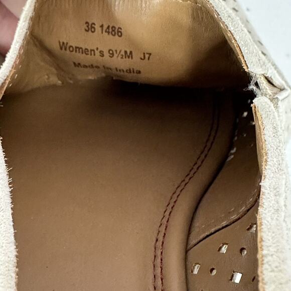 Trask Shoe Womens 9.5 M Paige Espadrilled Jute Metallic Suede Perforated Shimmer - Picture 11 of 12